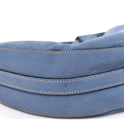 Prada Nubuck Small Arque Shoulder Bag Aviation Blue 8 of 9