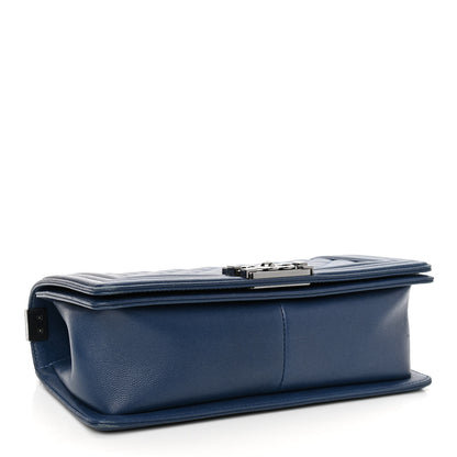 Chanel Caviar Quilted Medium Boy Flap Blue 4 of 10