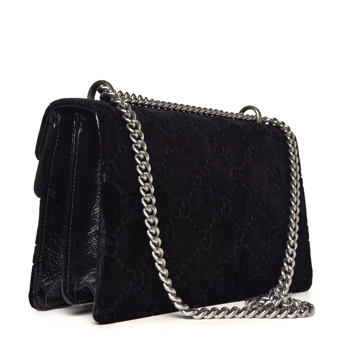 Velvet GG Monogram Small Dionysus Shoulder Bag Blue Black