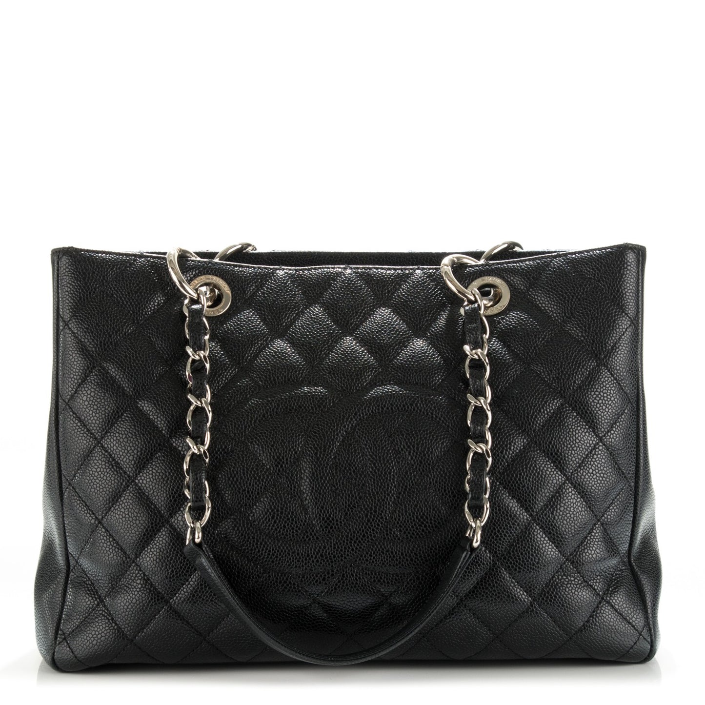 Caviar Quilted Grand Shopping Tote GST Black