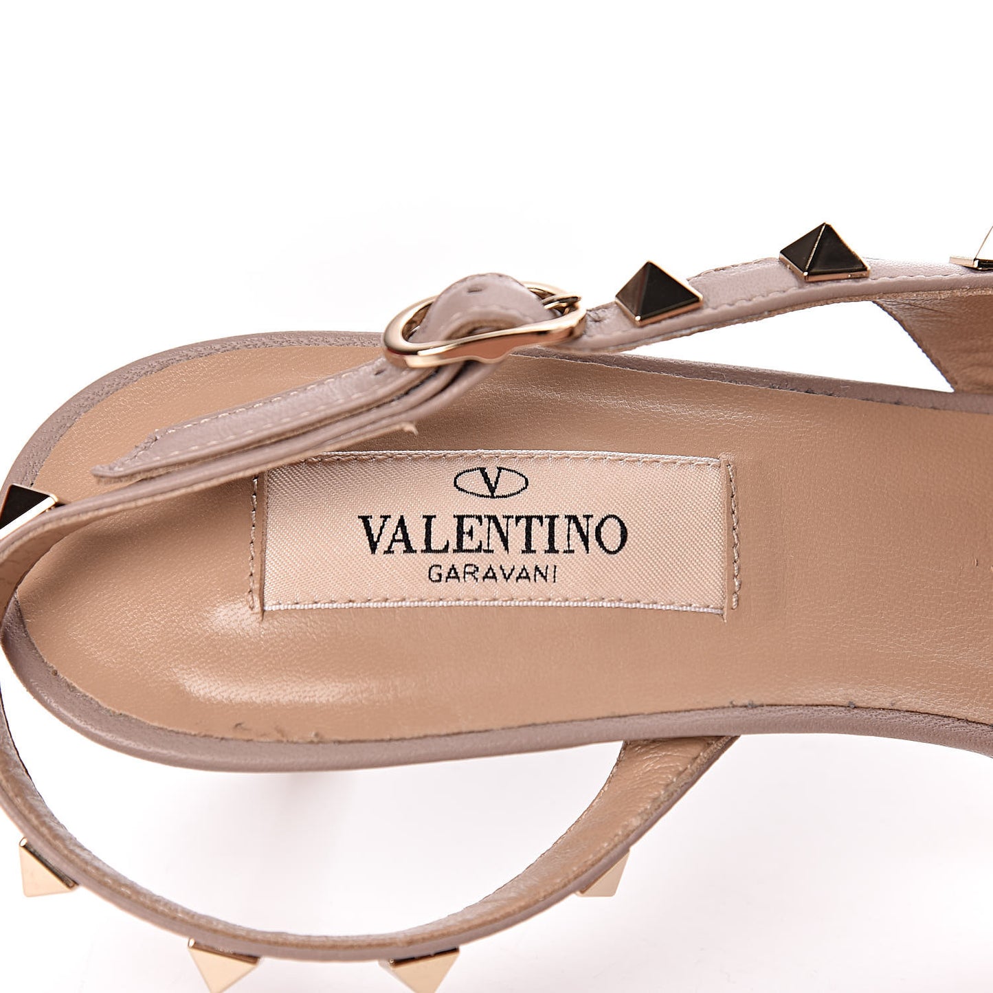 Nappa Rockstud Half D'Orsay Slingback 50mm Pumps 37 Poudre