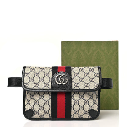 Gucci GG Supreme Monogram Web Small Ophidia Belt Bag 100 40 Beige Navy 11 of 11