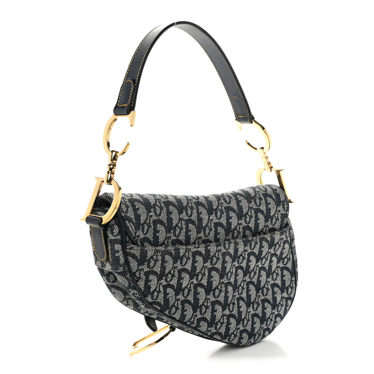 Christian Dior Monogram Saddle Bag Blue 2 of 9