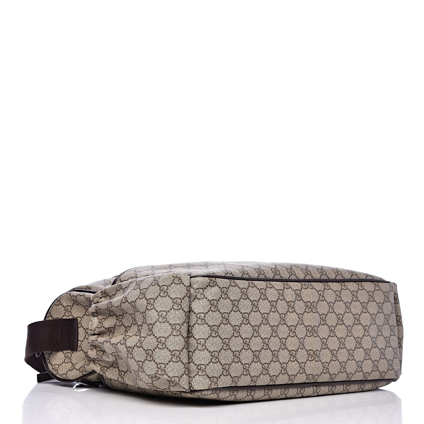 GG Supreme Monogram Selleria Calfskin Large Diaper Bag Beige Ebony Cocoa Dark Chocolate