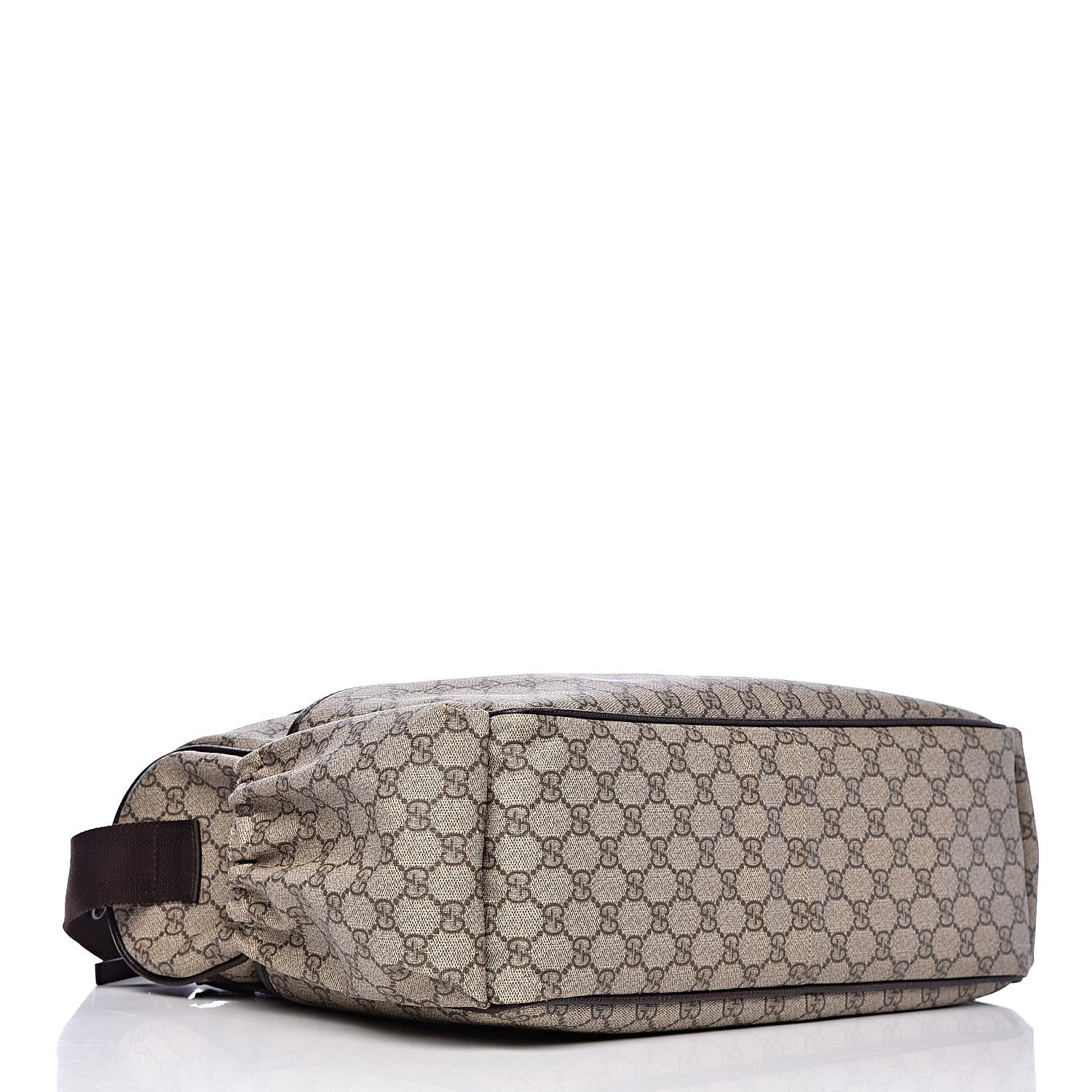 Gucci GG Supreme Monogram Selleria Calfskin Large Diaper Bag Beige Ebony Cocoa Dark Chocolate 5 of 13