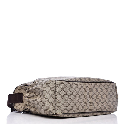 Gucci GG Supreme Monogram Selleria Calfskin Large Diaper Bag Beige Ebony Cocoa Dark Chocolate 5 of 13