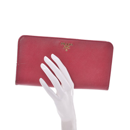 Prada Saffiano Metal Double Snap Travel Wallet Ibisco 2 of 10