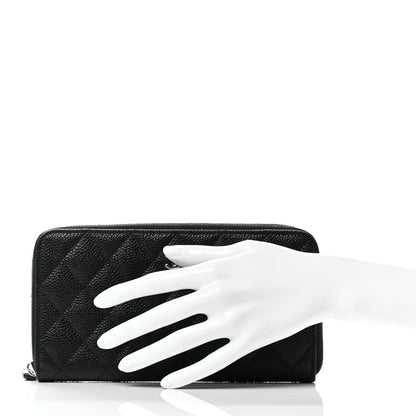 Chanel Caviar Quilted Large Gusset Zip Around Wallet Black 2 of 9