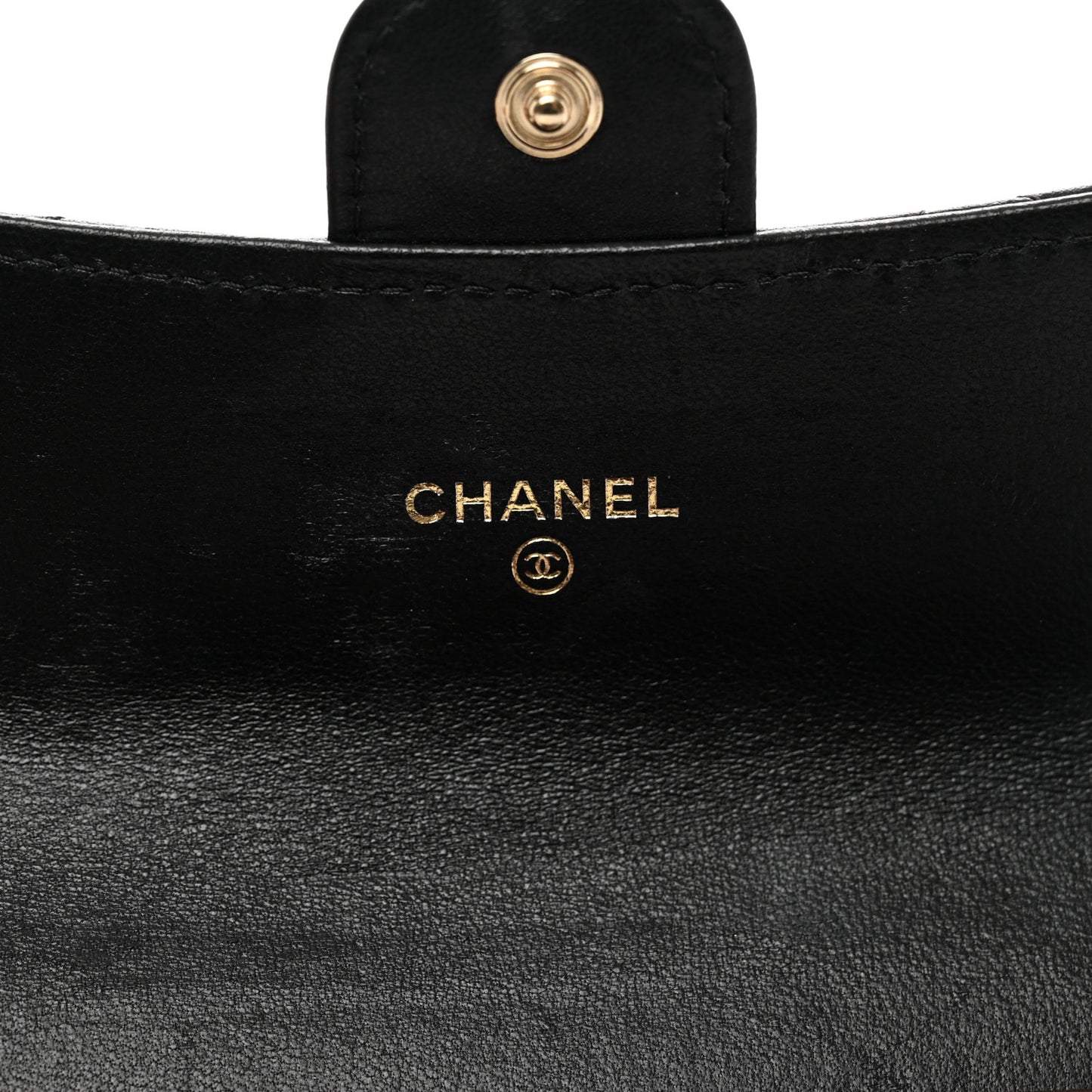 Lambskin Quilted Medium Flap Wallet Black