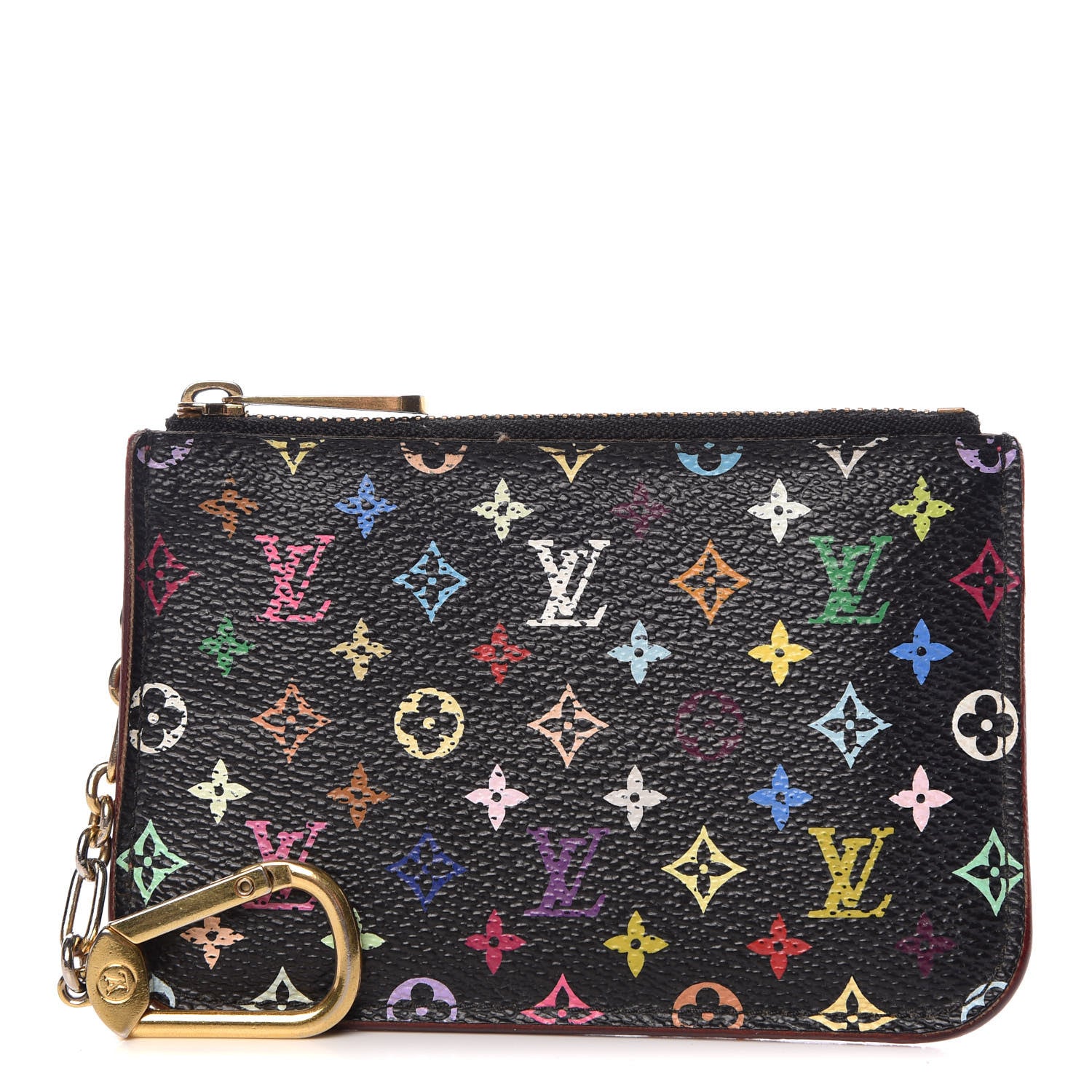 Louis Vuitton Monogram Multicolor Key Pouch Black Grenade 1 of 11