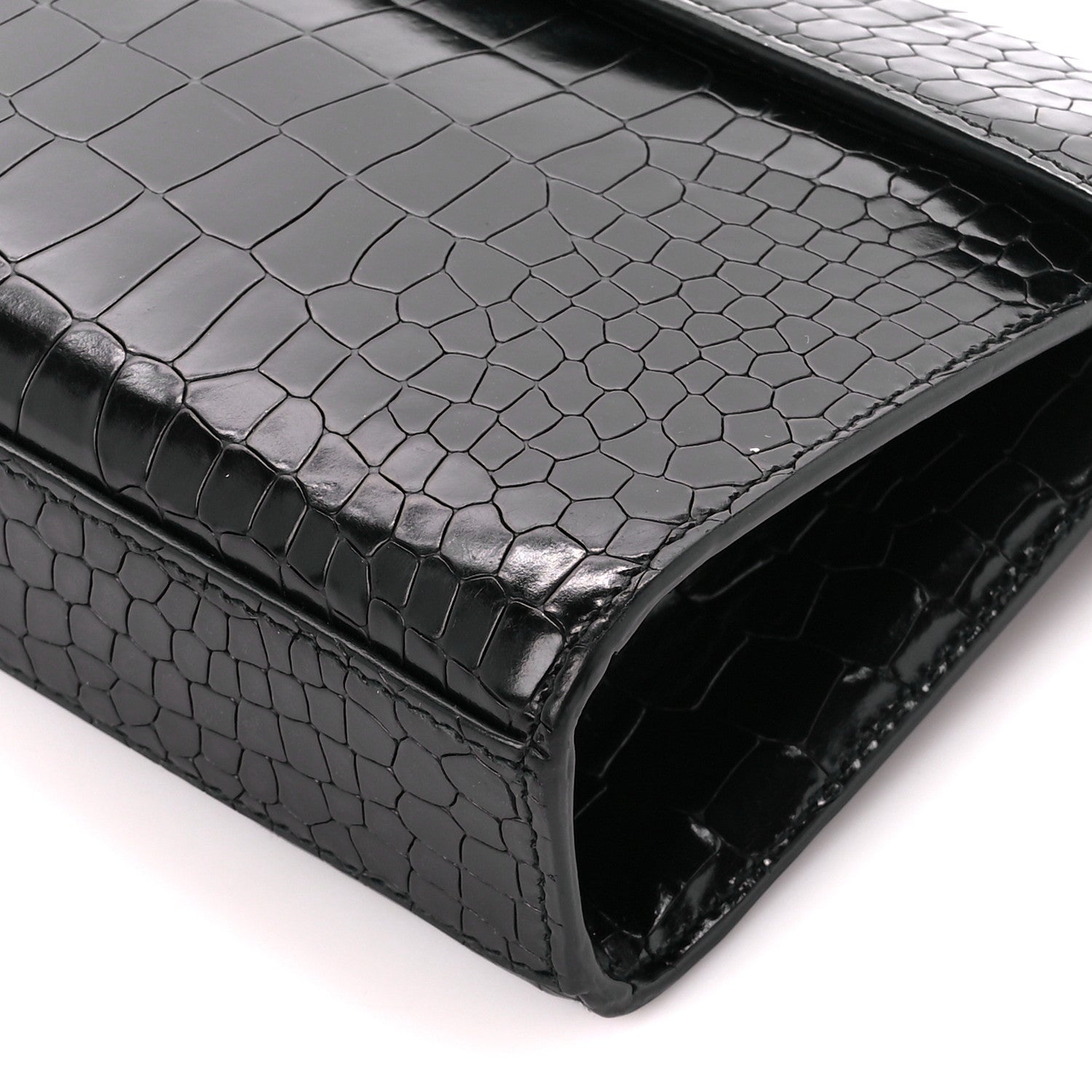 Alaia Crocodile Embossed Pochette Black 10 of 11
