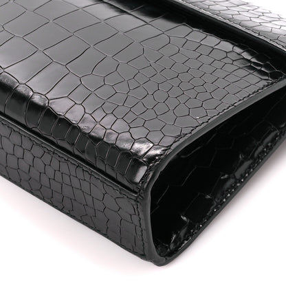 Alaia Crocodile Embossed Pochette Black 10 of 11