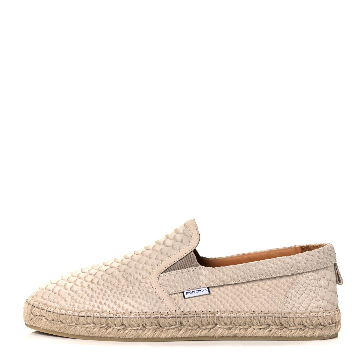 Jimmy Choo Calfskin Snake Embossed Mens Espadrilles 43 Beige 1 of 9