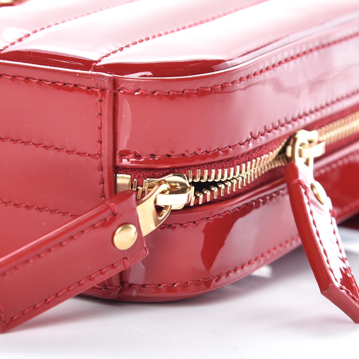 Saint Laurent Patent Matelasse Vicky Monogram Belt Bag Red 9 of 9