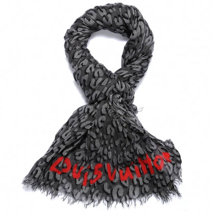 Louis Vuitton Cashmere Silk Leopard Stole Gres 1 of 7