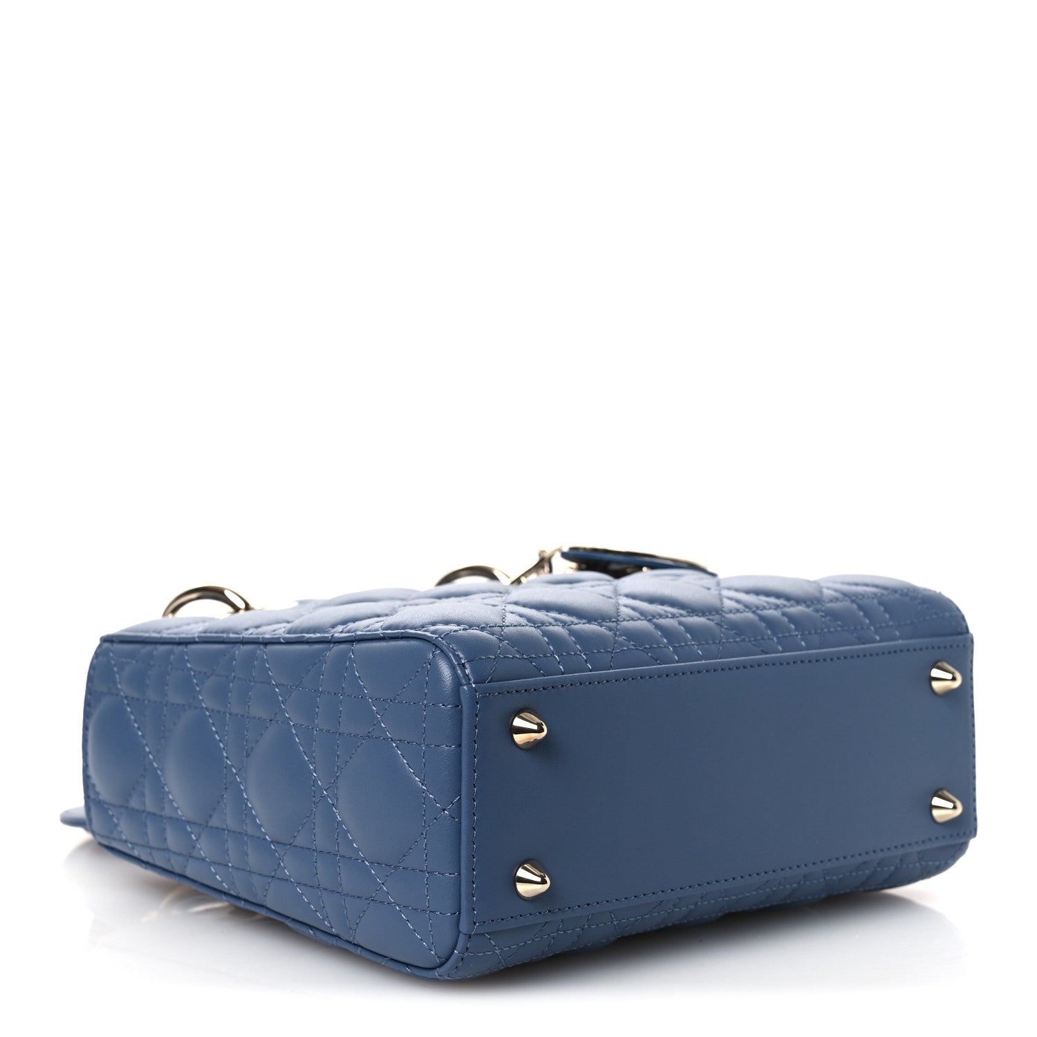 Christian Dior Lambskin Cannage Small My ABCDior Lady Dior Blue Denim 4 of 11