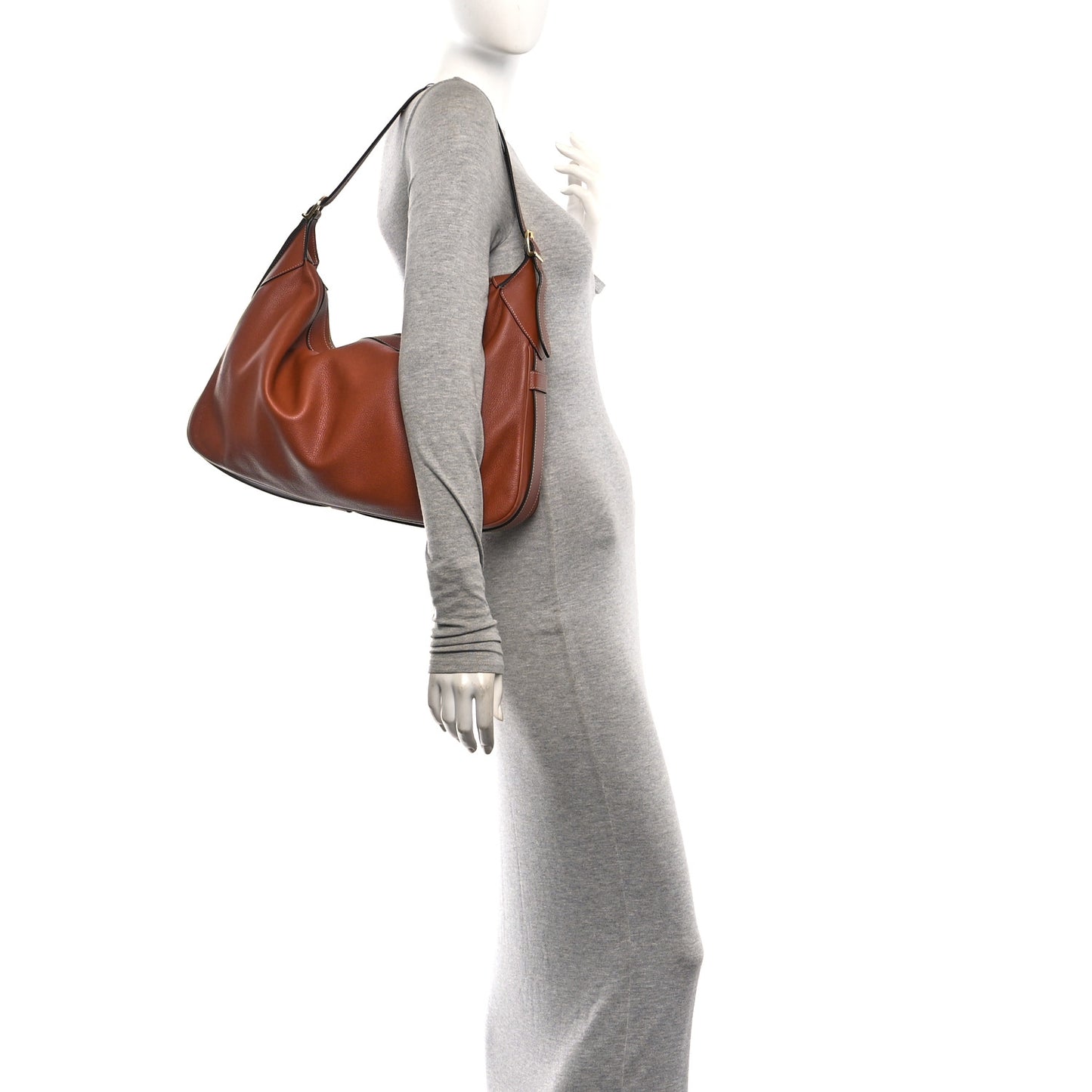 Supple Calfskin Large Romy Shoulder Bag Tan