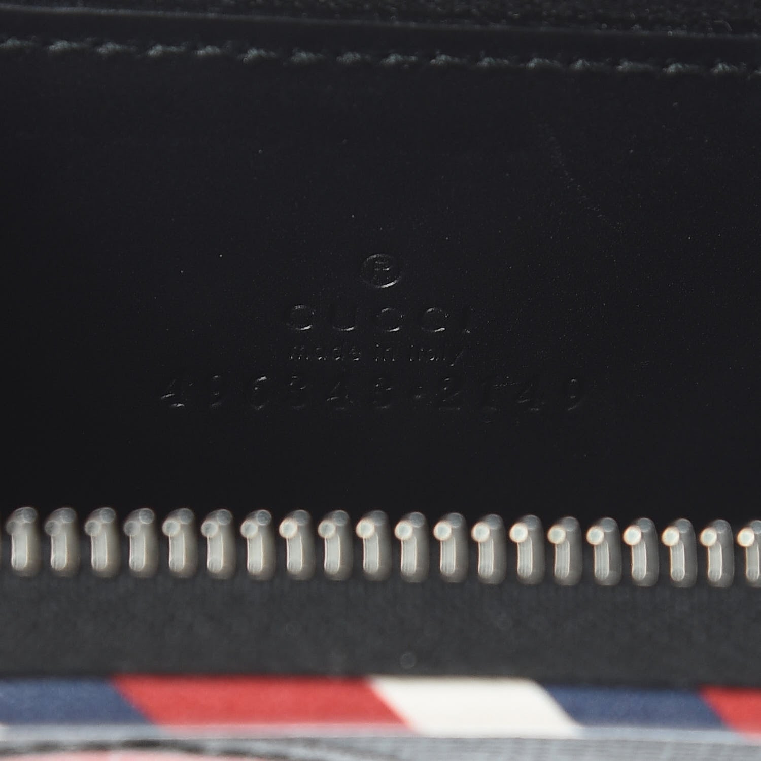 Gucci GG Supreme Monogram Night Courrier Embroidered Zip Around Card Case 6 of 7