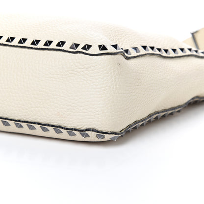 Valentino Garavani Pebbled Calfskin Small Rockstud Flip-Lock Messenger Bag Light Ivory 8 of 16