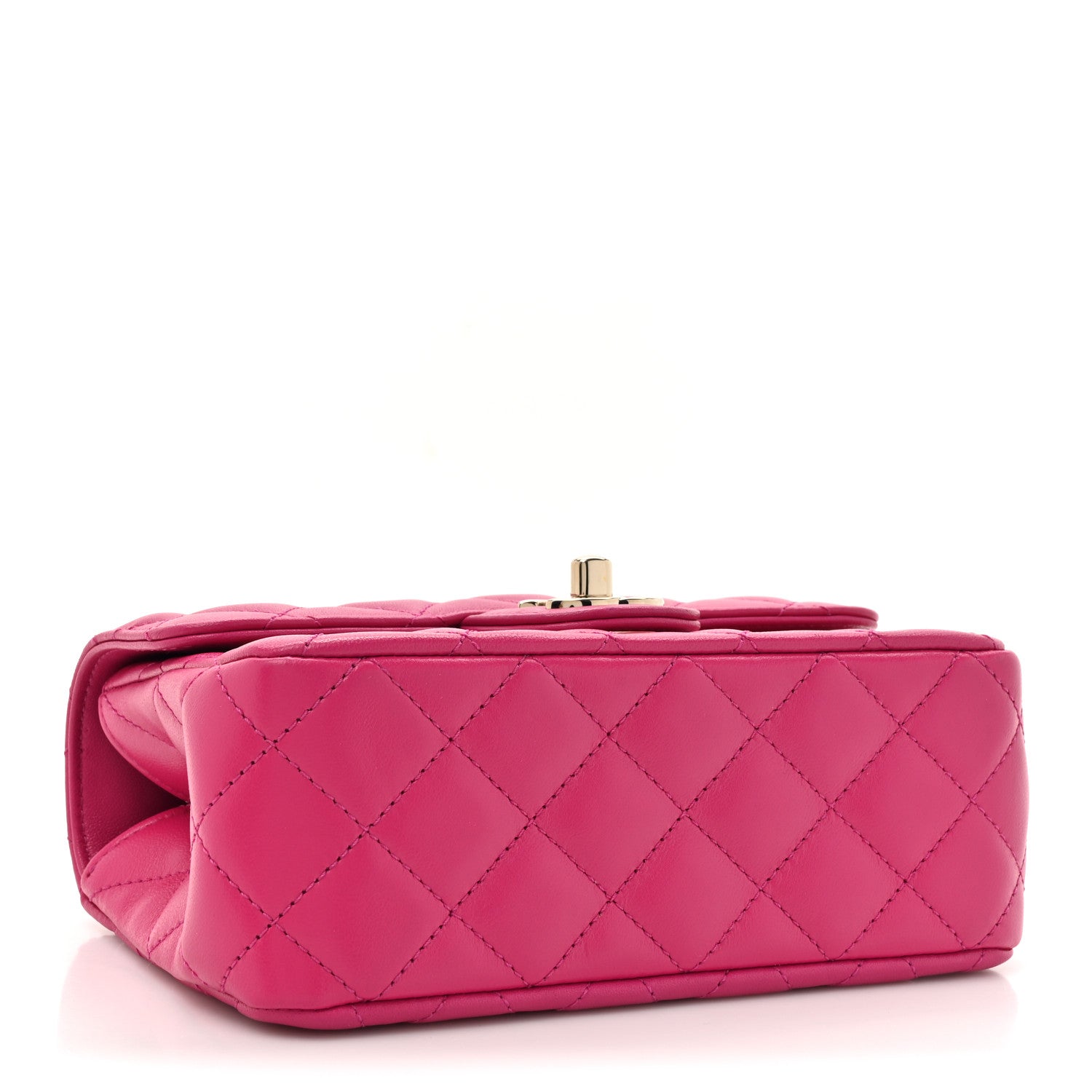 Chanel Lambskin Quilted Mini Crystal Top Handle Rectangular Flap Dark Pink 4 of 12