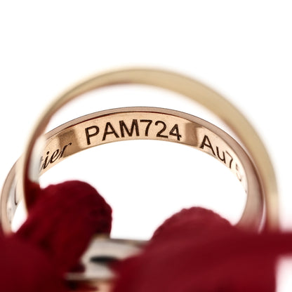 Cartier 18K Pink Yellow White Gold Trinity Cord Bracelet Red 4 of 6