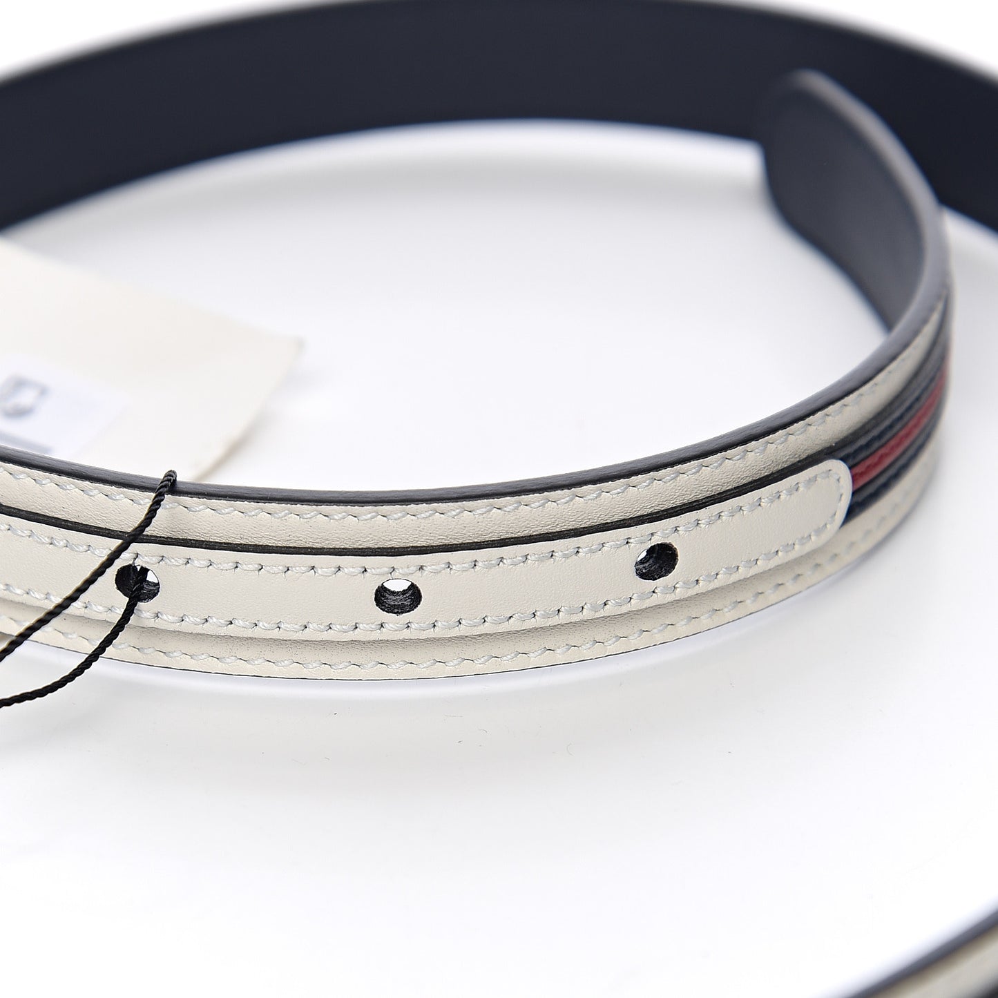 Calfskin 20mm Torchon Double G Sylvie Belt 85 34 Off White Blue Red