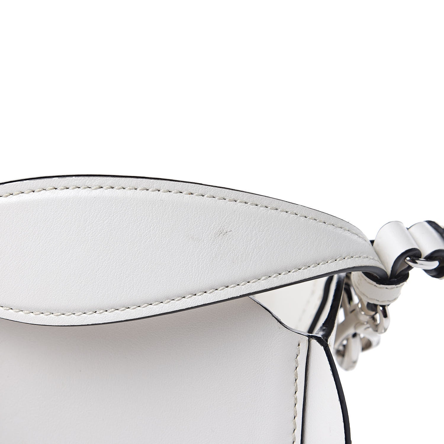 Miu Miu Calfskin Scalloped Bucket Bag White 10 of 14