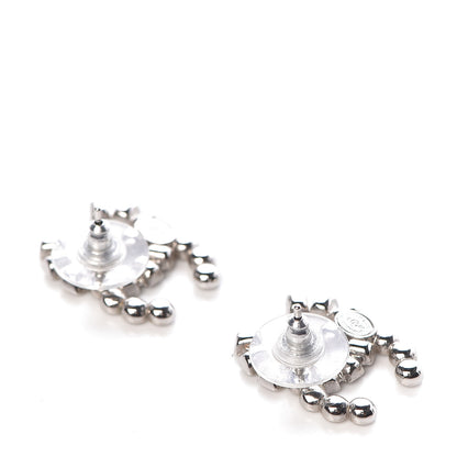 Chanel Baguette Crystal CC Earrings Silver 3 of 5
