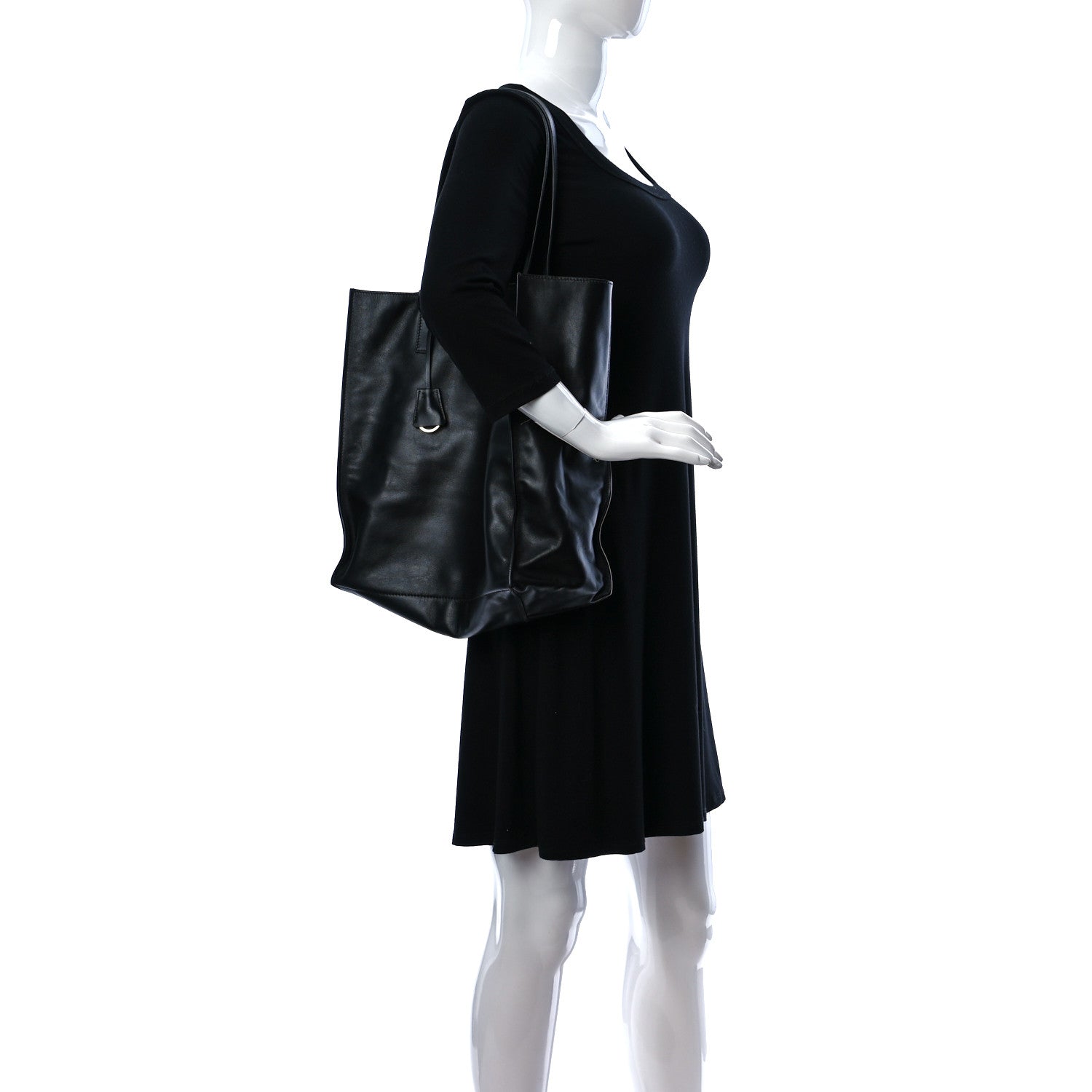 Prada Soft Calfskin Tote Black Rubino 2 of 11