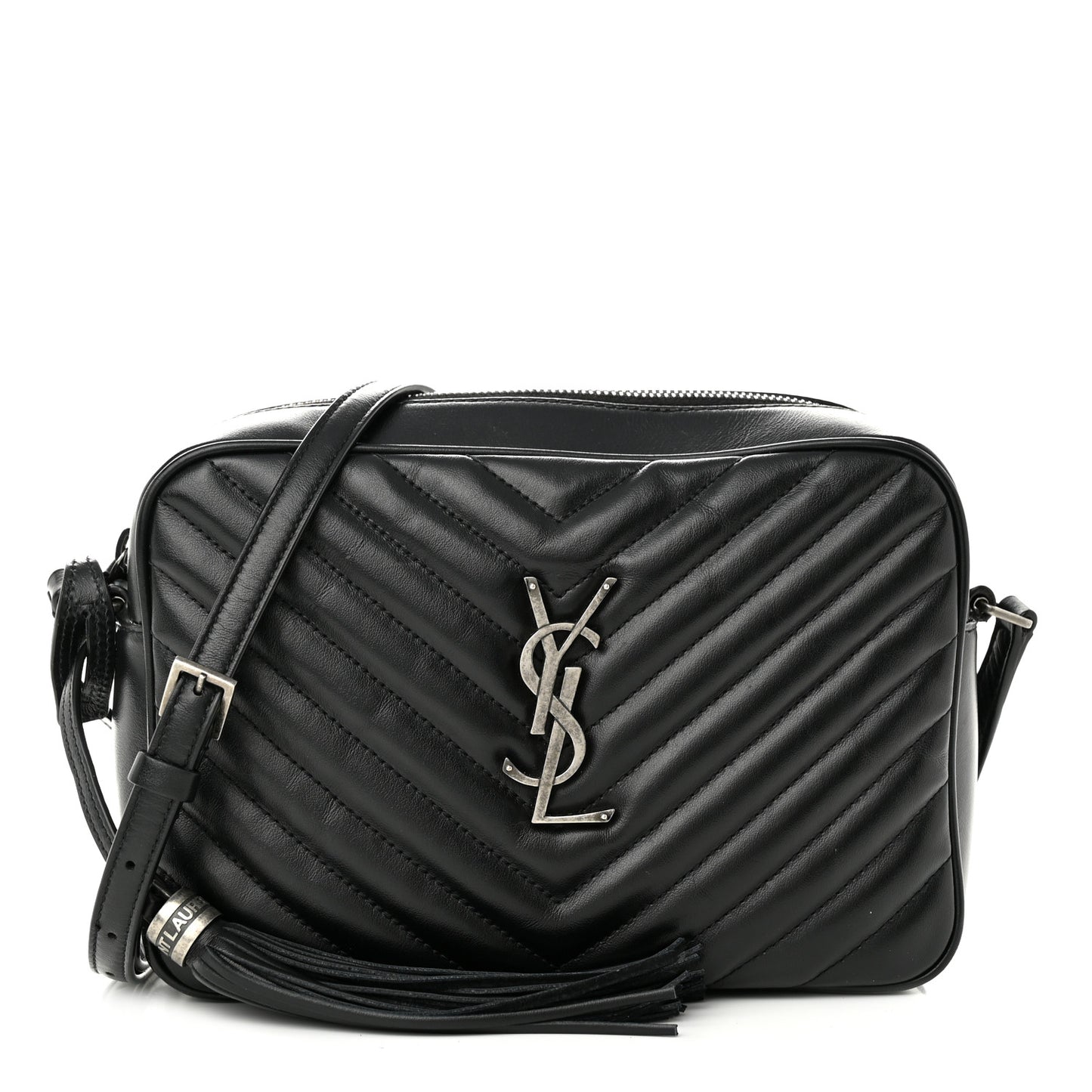 Calfskin Matelasse Monogram Lou Camera Bag Black