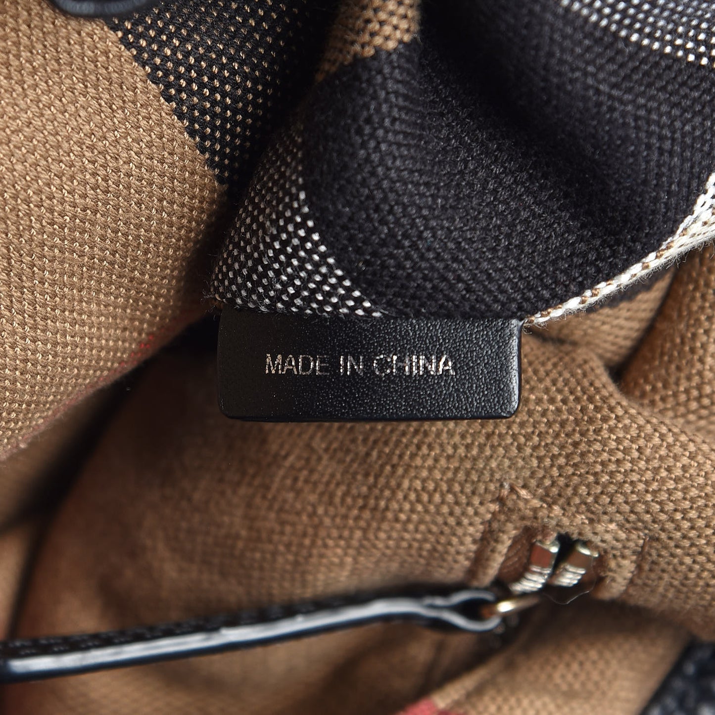Grainy Calfskin House Check Small Maidstone Black