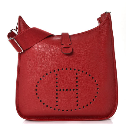 Hermes Taurillon Clemence Evelyne III PM Rouge Casaque 1 of 8