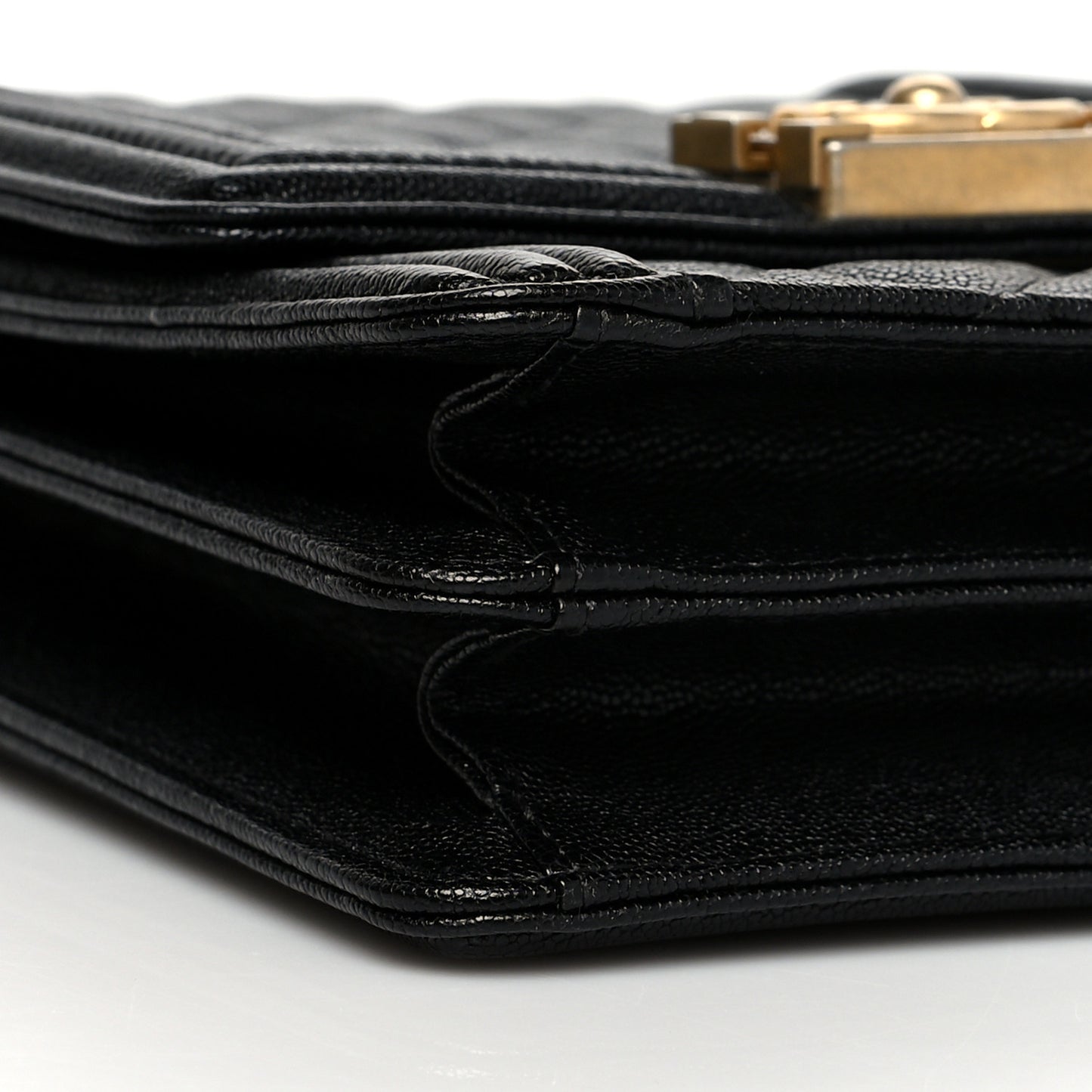 Caviar Quilted North South Boy Flap Black