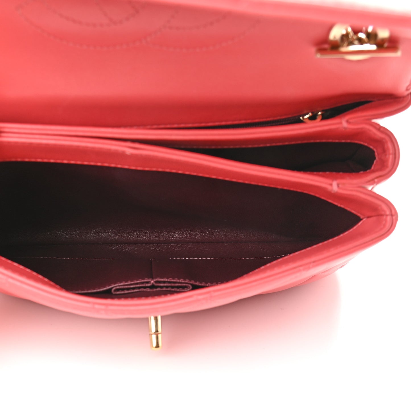 Lambskin Quilted Small Trendy CC Flap Dual Handle Bag Pink