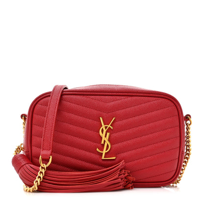 Saint Laurent Grain De Poudre Matelasse Monogram Mini Lou Camera Bag Eros Red 1 of 11