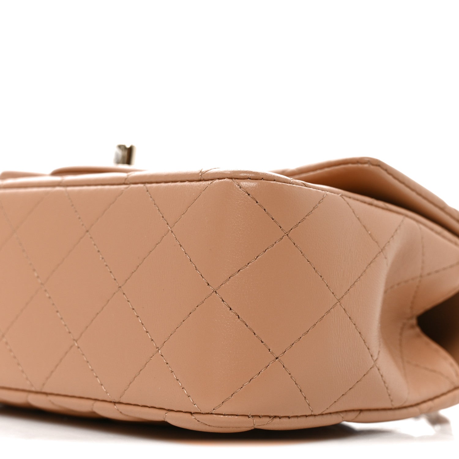Chanel Lambskin Quilted Mini Top Handle Rectangular Flap Dark Beige 19 of 21