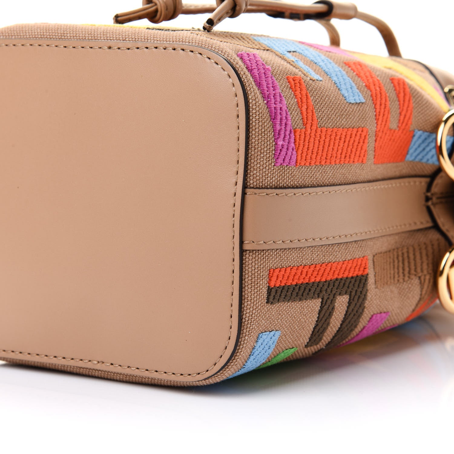Fendi Canvas Vitello King F is Fendi FF Multicolor Embroidered Mini Mon Tresor Bucket Bag Multicolor Cuoio 11 of 11