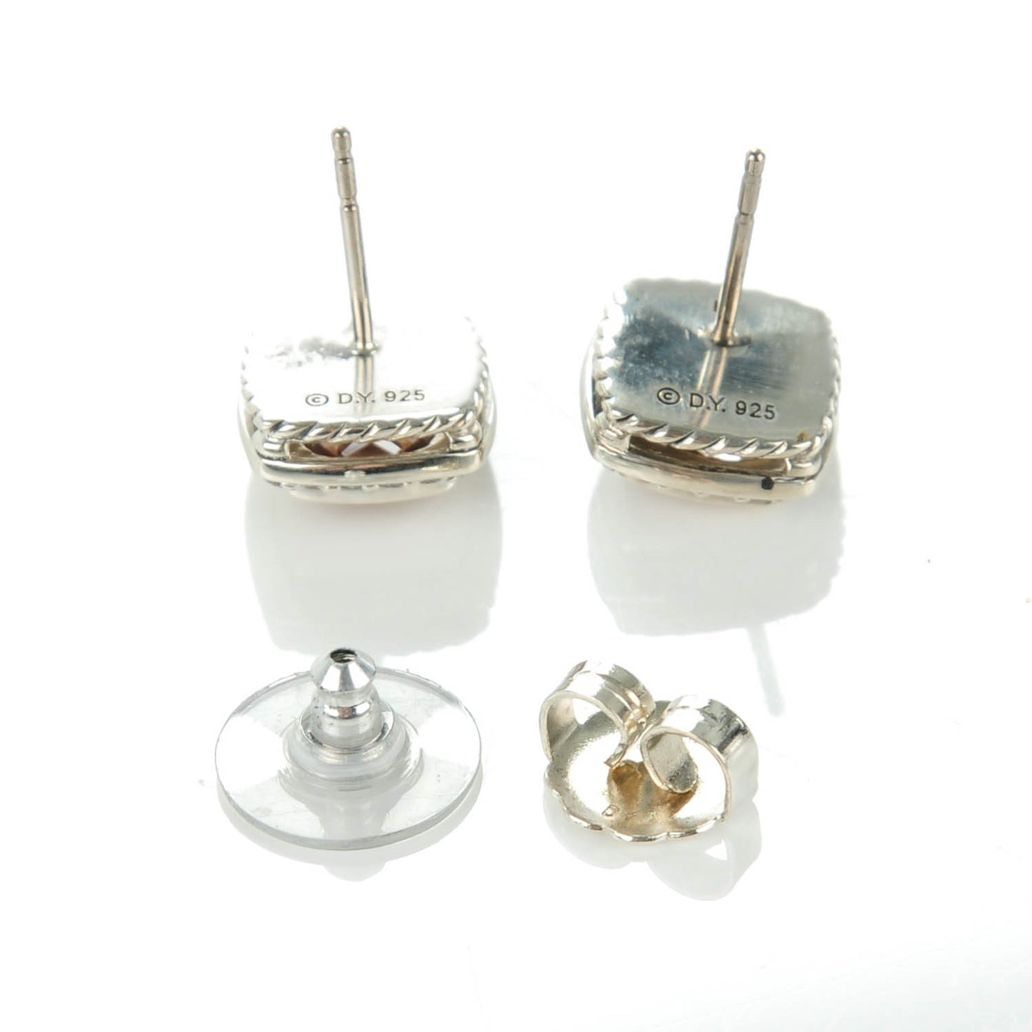 Sterling Silver Diamond Morganite 7mm Petite Albion Earrings