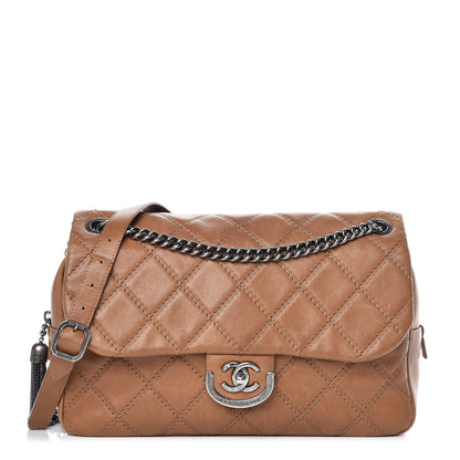 Chanel Calfskin Quilted Jumbo Coco Sporran Flap Light Brown 1 of 9