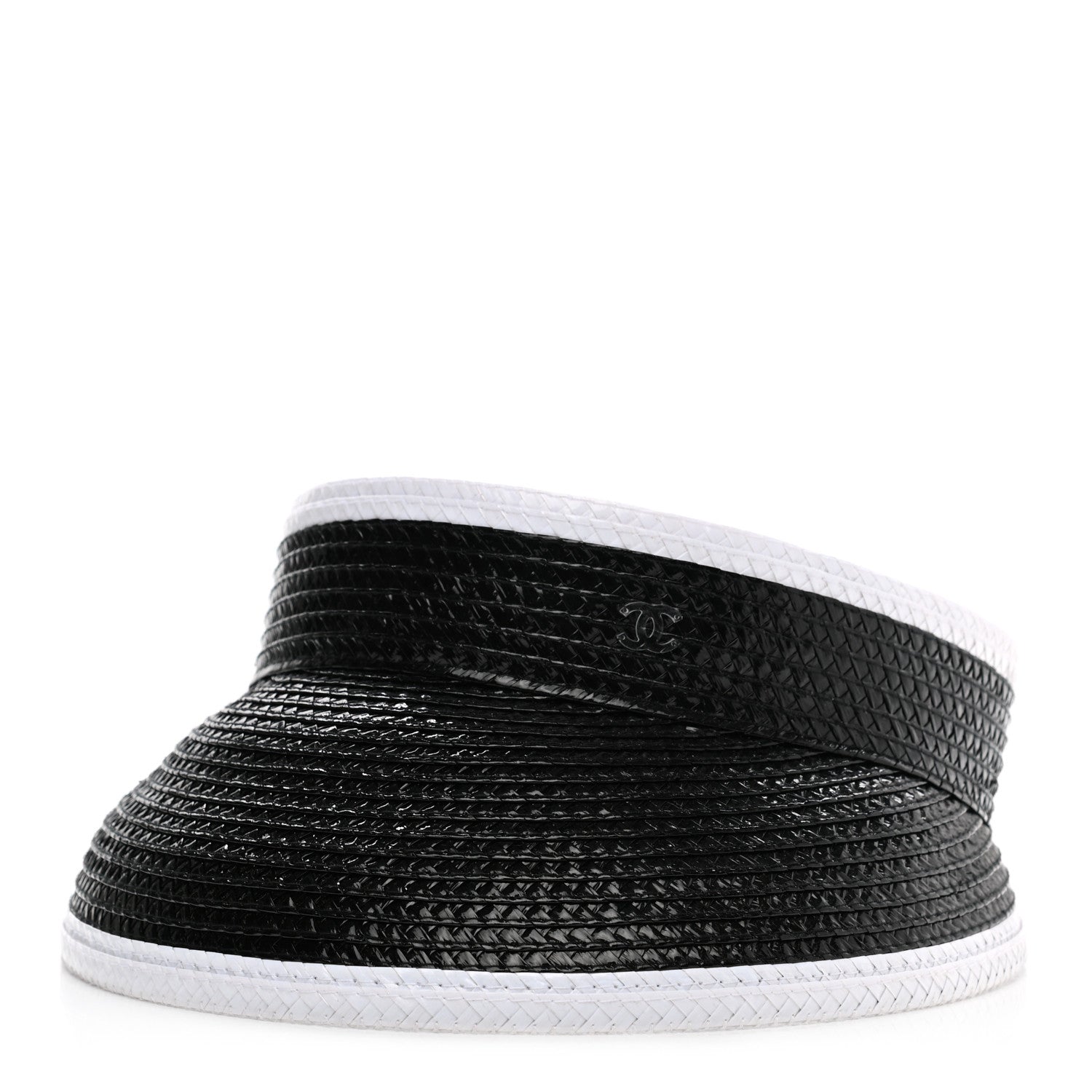 Chanel Straw Cotton CC Visor M Black White 1 of 9