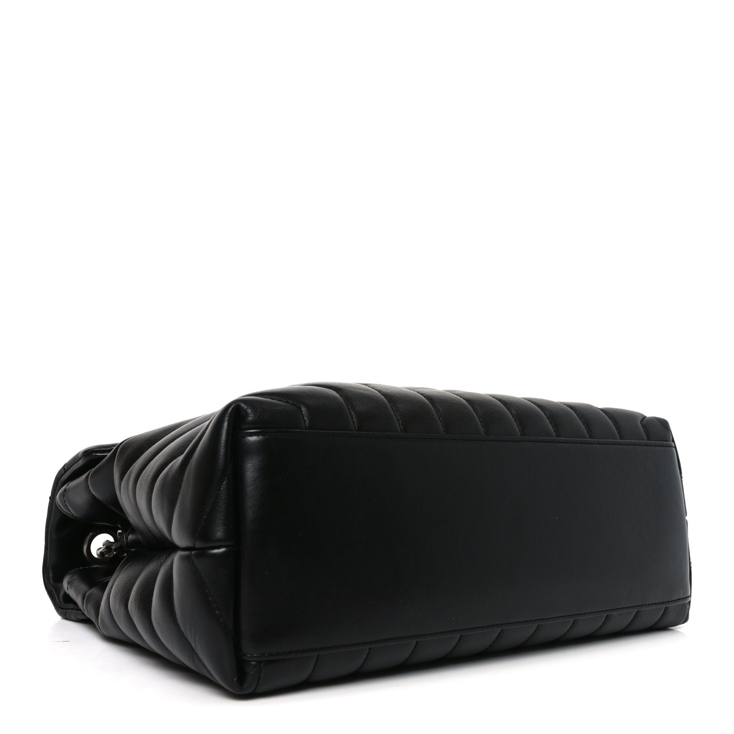 Calfskin Y Quilted Monogram Medium Loulou Chain Satchel Black