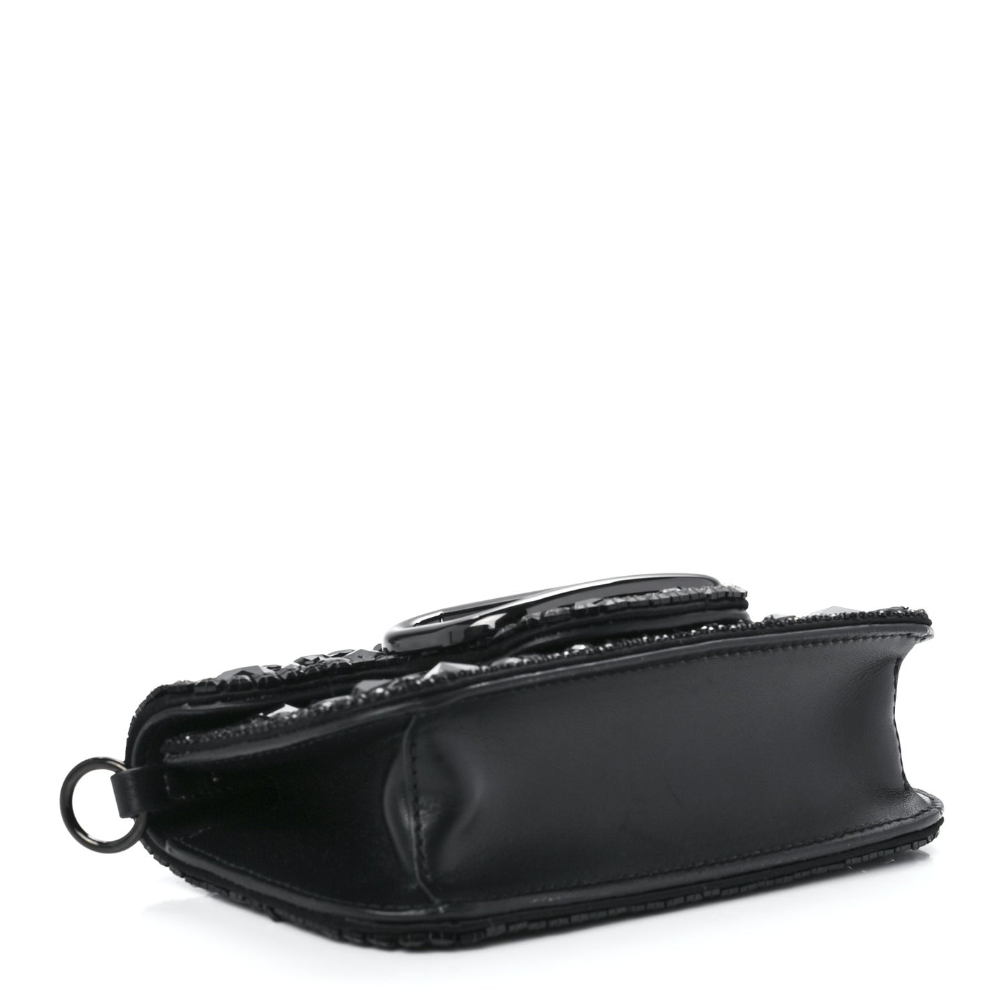 Crystal Nappa Monochrome Vlogo Small Loco Shoulder Bag Black