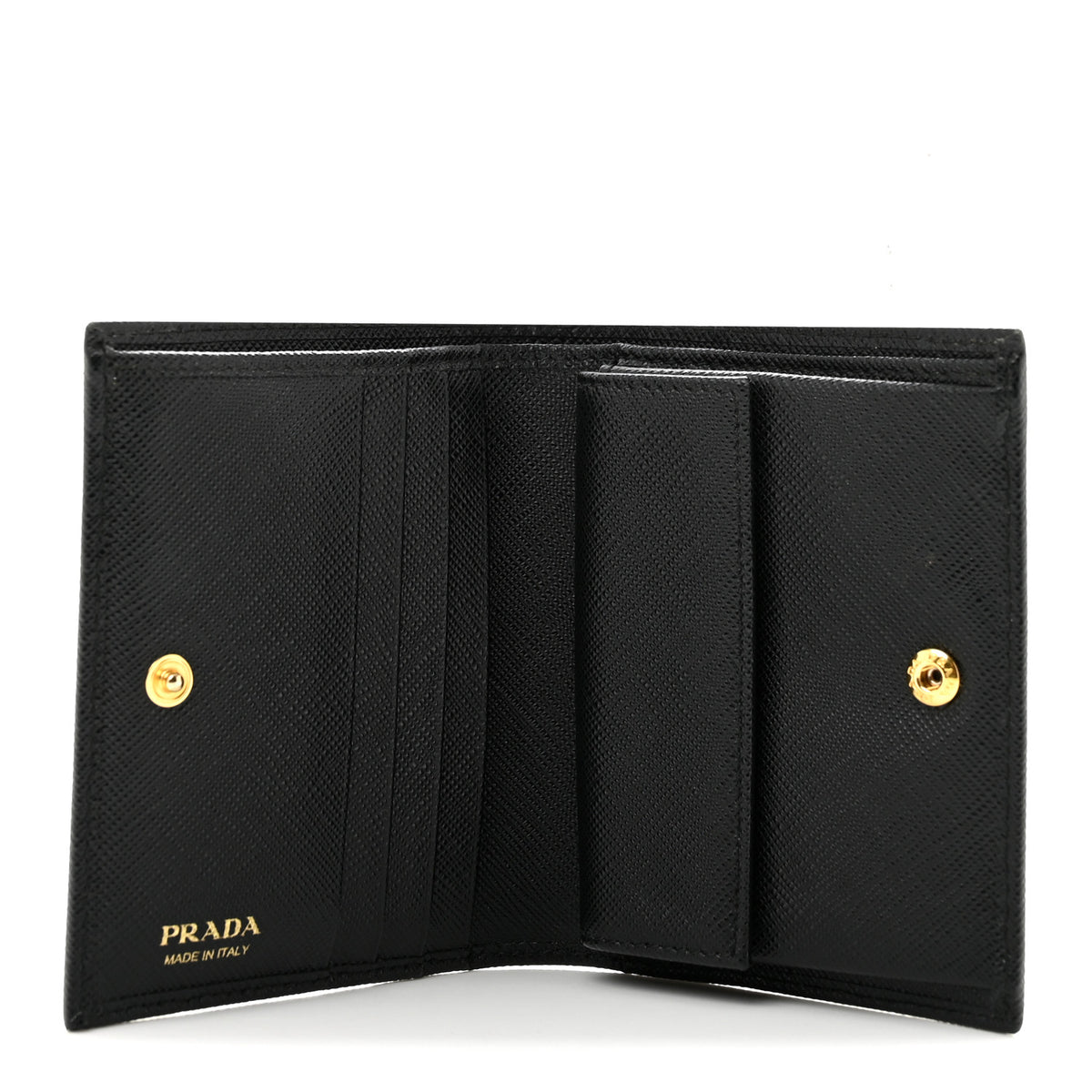 Prada Saffiano Metal Bi-Fold Wallet  Black 5 of 10