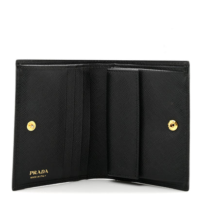 Prada Saffiano Metal Bi-Fold Wallet  Black 5 of 10
