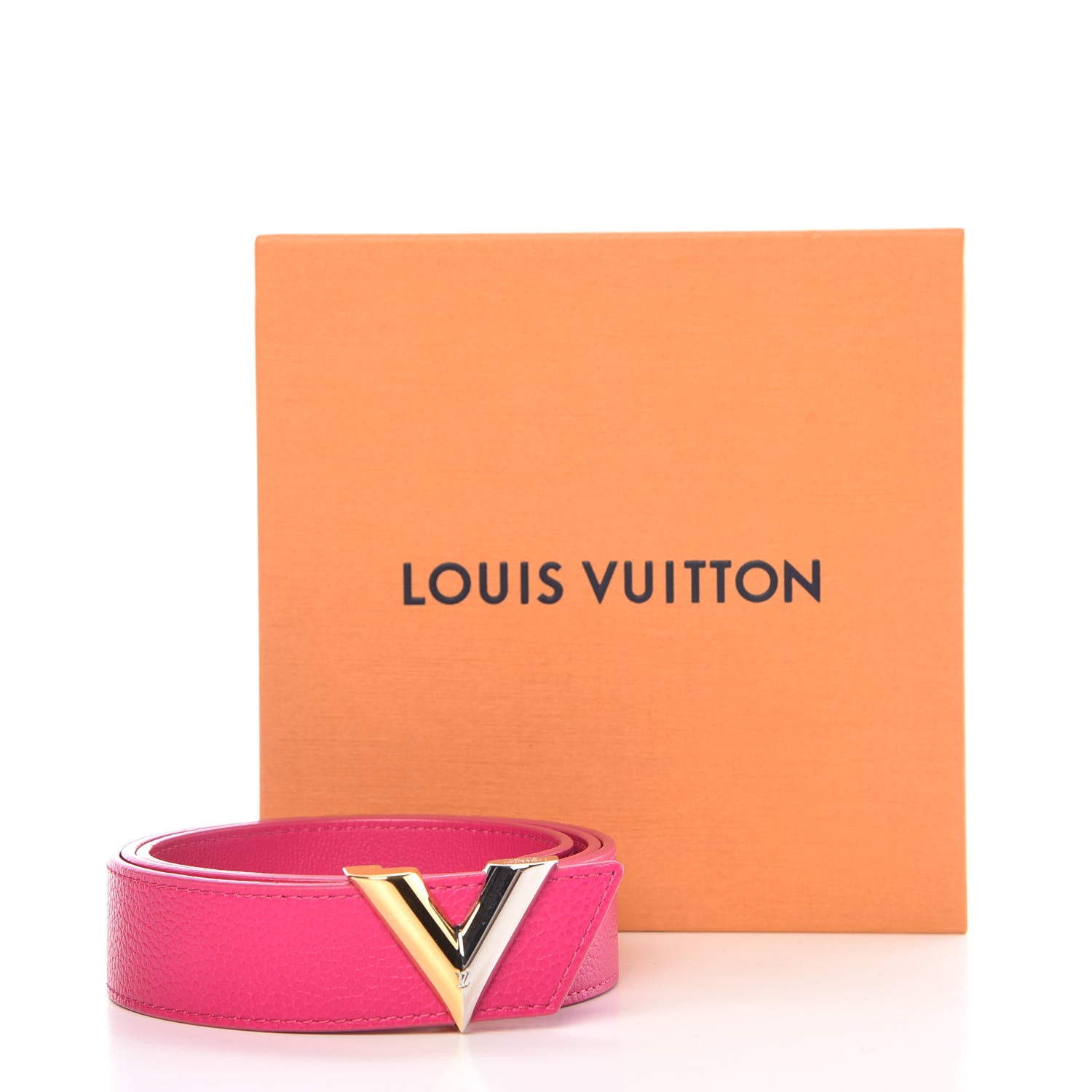 Louis Vuitton Taurillon Calfskin Essential V 30mm Belt 85 34 Fuchsia 6 of 6