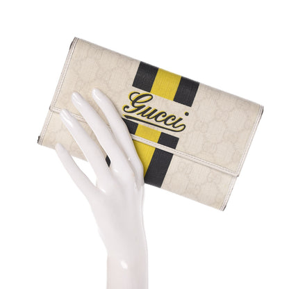 Gucci GG Plus Monogram Web Stripe Continental Wallet White 2 of 13