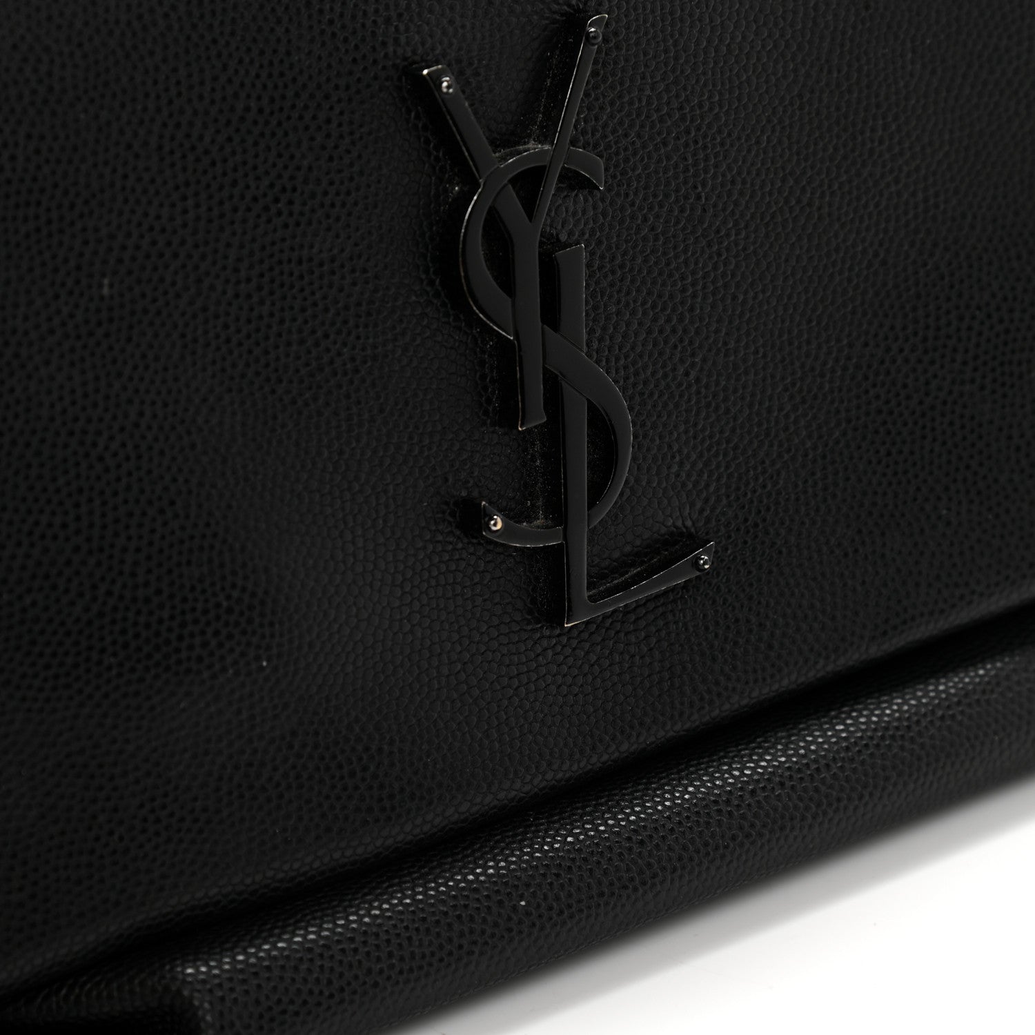 Saint Laurent Grain De Poudre Medium West Hollywood Monogram Fold-Over Black 11 of 13