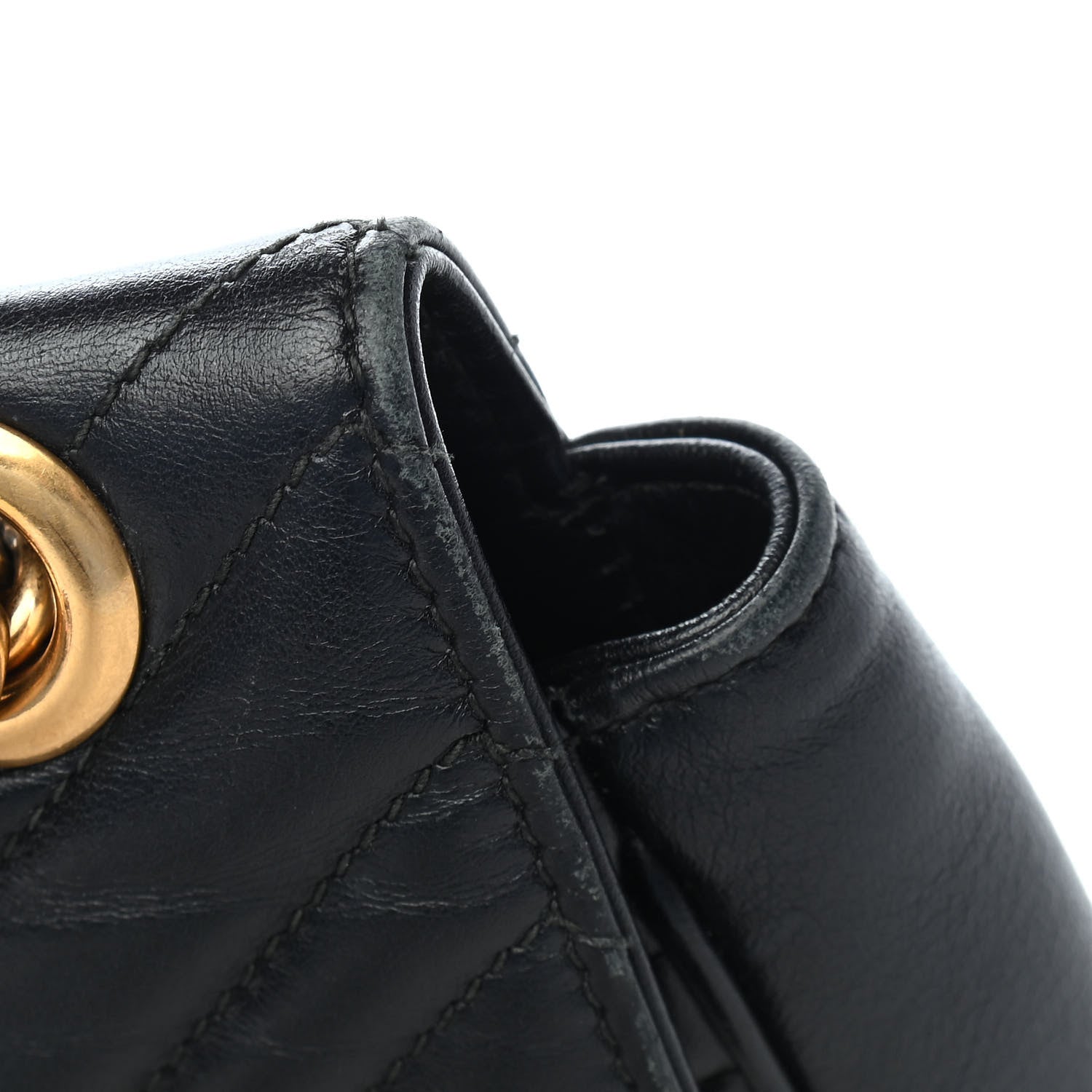 Gucci Calfskin Matelasse Small GG Marmont Shoulder Bag Black 10 of 12