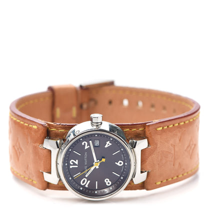 Louis Vuitton Stainless Steel Vachetta 28mm Tambour Quartz Watch 2 of 6