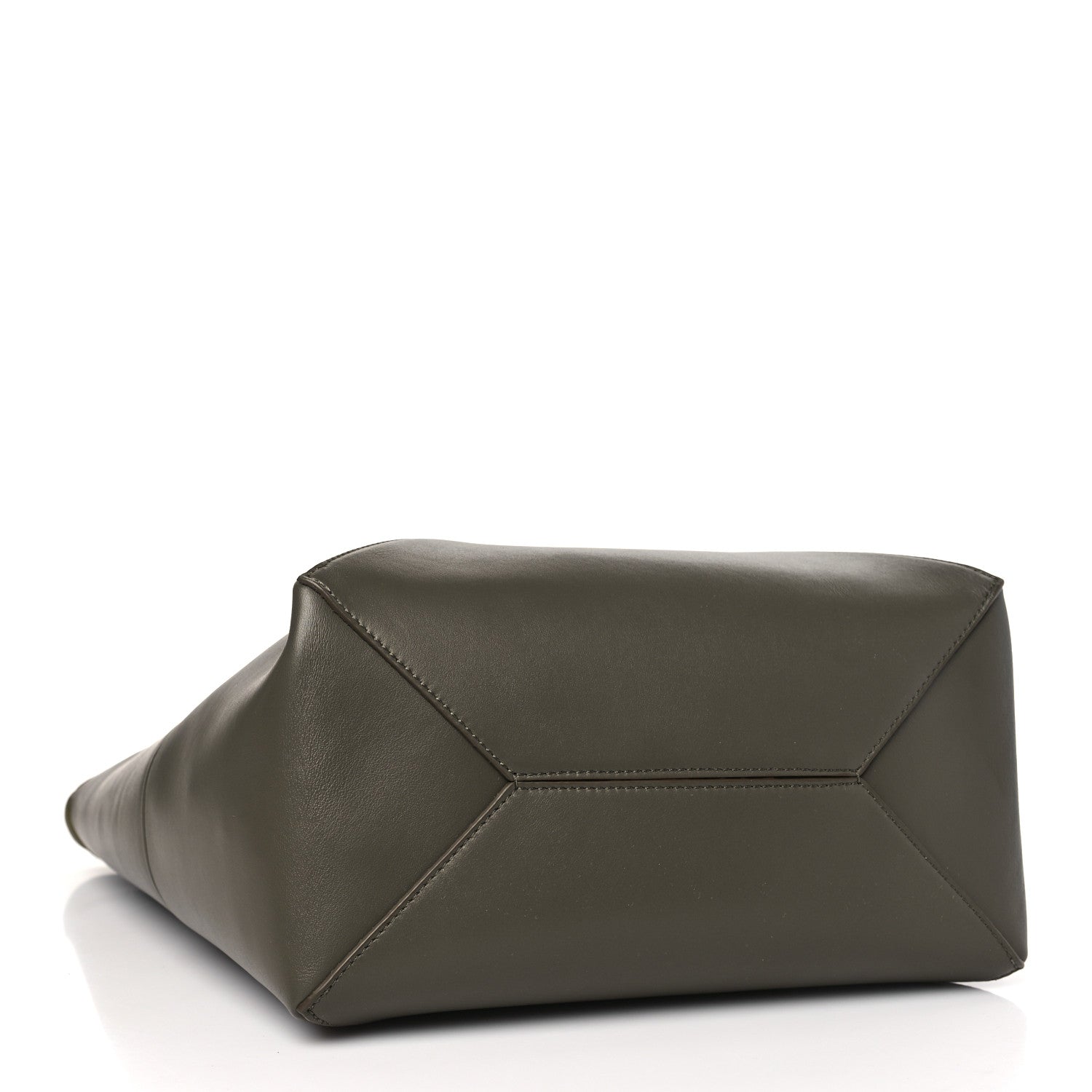 Loewe Shiny Calfskin Medium Puzzle Fold Tote Dark Khaki Green 4 of 8